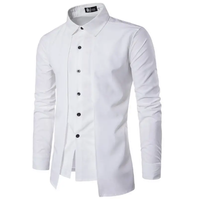 Мужские брендовые рубашки новинка 2019 мужские однотонные классические