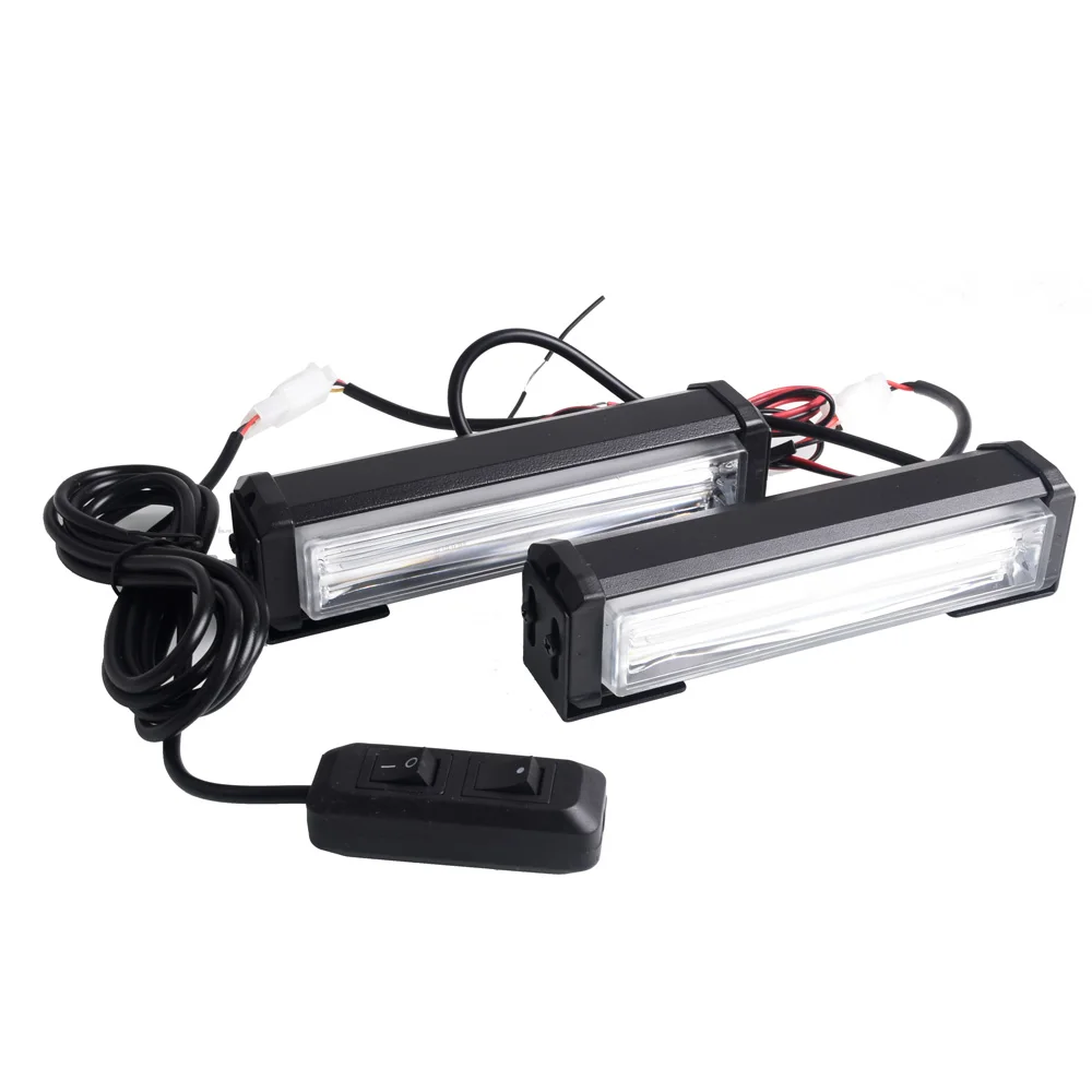 DC 12V автомобильный гриль светильник COB LED мигает полиция один из двух красные