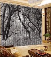 black and white winter forest landscape curtains for bedroom blackout curtains 3d curtain for window living room