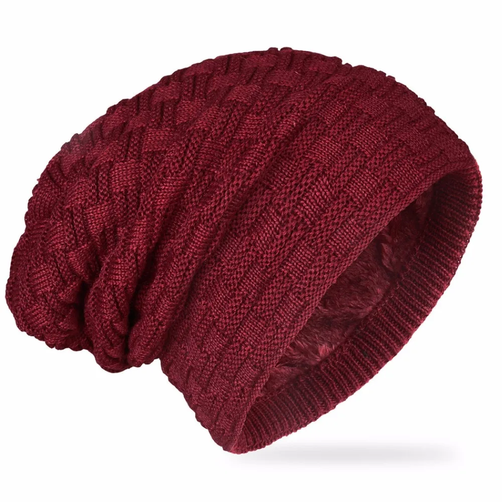 Вязаная шапка Для женщин зимние теплые громоздкая Hat вязаный крючком Лыжная