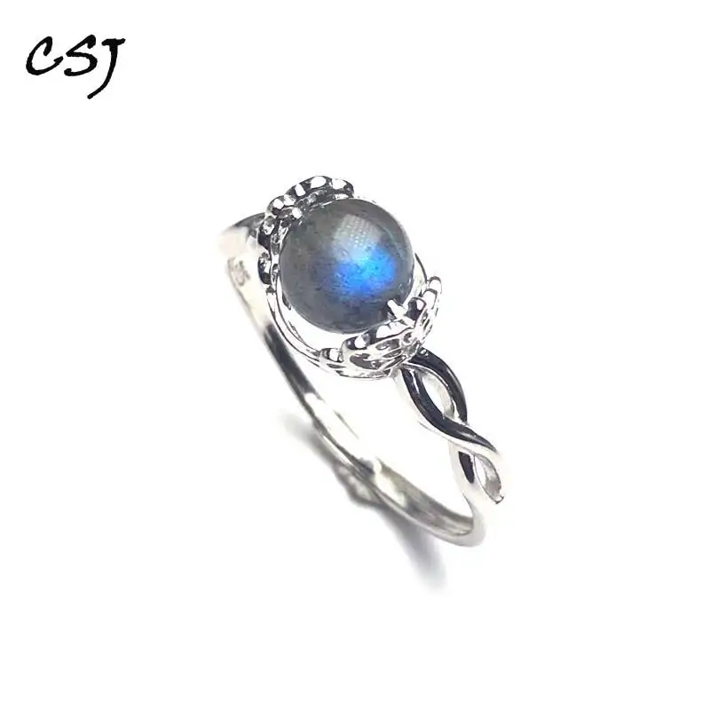 Кольцо CSJ из натурального Лабрадорита синего цвета лунный камень загар гадания