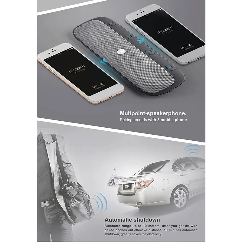 Автомобильный солнцезащитный козырек Handsfree беспроводной Bluetooth динамик с