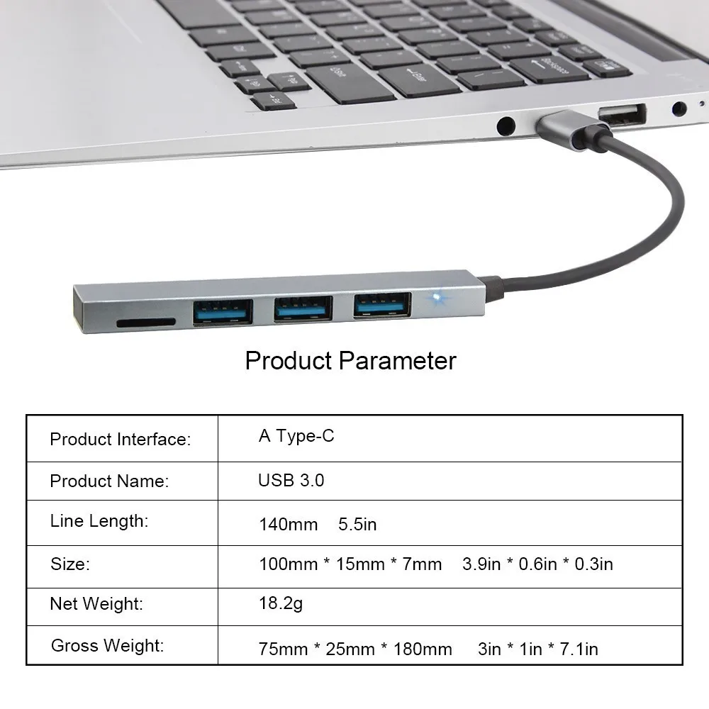 USB-концентратор CHUYI с Type-C на 3 0 USB 5 в 1 | Компьютеры и офис