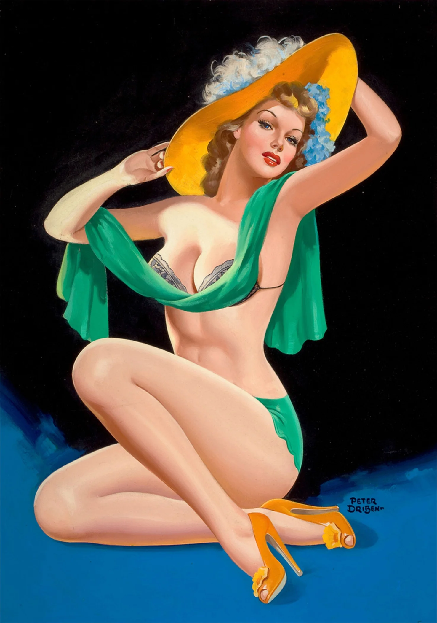 Цирк ковбои Pin Up девушка поп арт агитация Ретро Винтаж крафт плакат декоративный