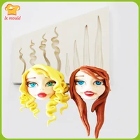 new hair texture fondant mould dry pisces decoration doll silicone cake mold soft pottery moulds tools