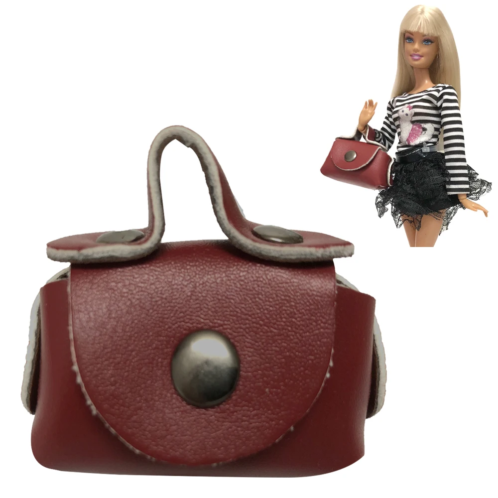 NK 1 шт. кожаная сумка для кукол темно-красного цвета модная покупок через плечо