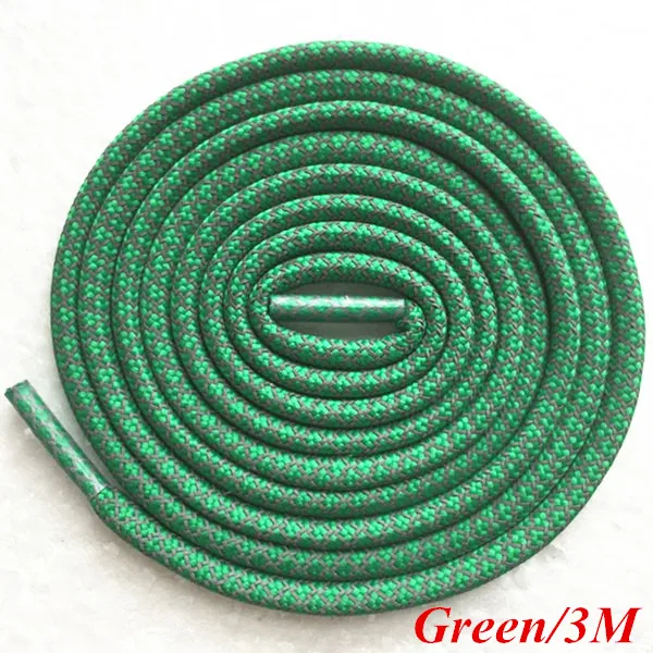 Green 3M 4", 3 м, рефлективные веревки шнурки круглые веревочные шнурки ночного бега шнурки для кроссовок Yeezy Boost спортивная обувь - Цвет: Green 3M