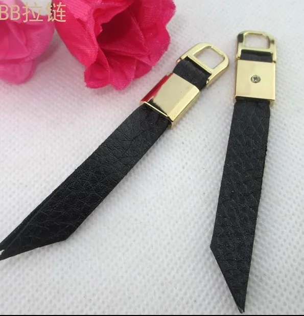 10 шт. кожаные застежки молнии с золотым металлическим декором|leather zipper pull|replacement
