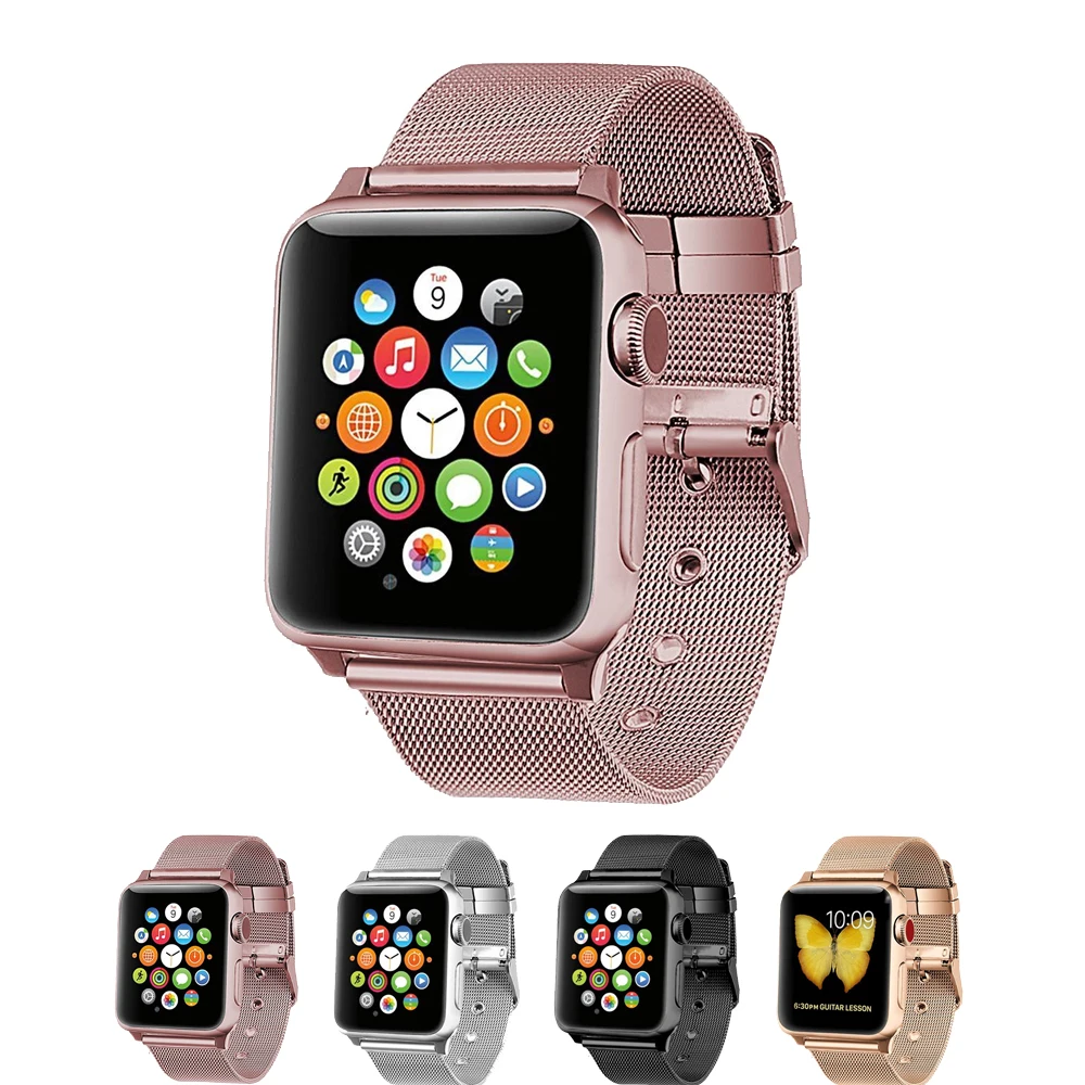 Ремешок Миланская петля для apple watch 5 4 3 42 мм 38 44 мм/40 браслет из нержавеющей стали