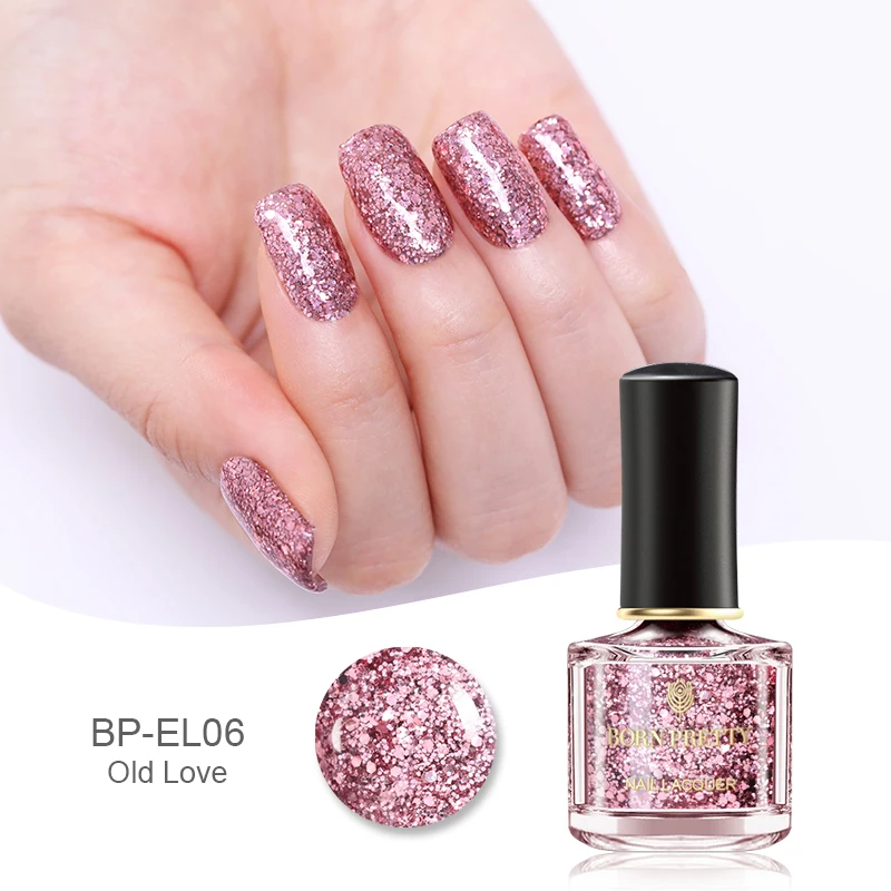Лак для ногтей BORN PRETTY серия розово золотого цвета блестящий розовый лак дизайна 6