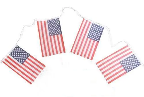 Флаги флажки США с 30 шт. гирлянда выемка из баннеры праздничные Вечеринки|bunting