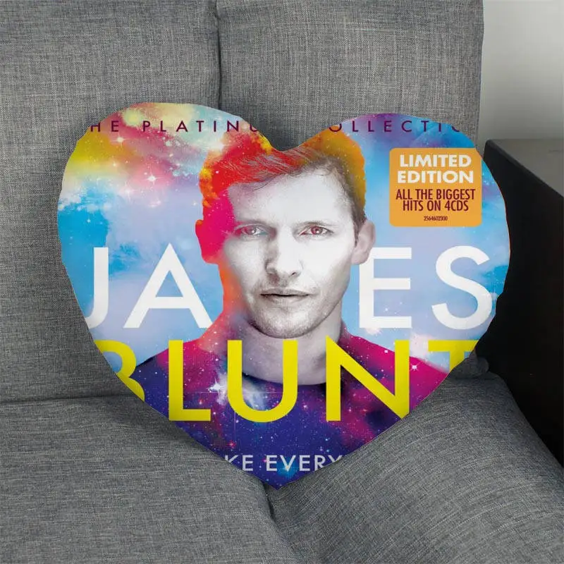 Изготовленный На Заказ James Blunt сердце Форма Наволочка на заказ застежки молнии