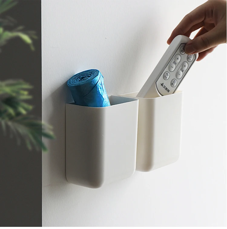 Punch free Wall Mount Storage Rack Small Shelf Remote Control Air Conditioner Storage Case Phone Holder Container Bath Kitchen