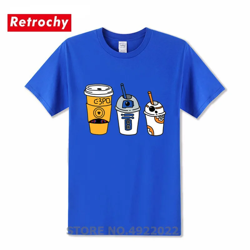 Забавные напитки Мужская новинка футболка робот кофе для юмора дизайн эти вы