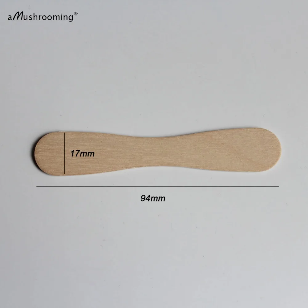 Деревянная плоская ложка для мороженого с лазерной гравировкой по
