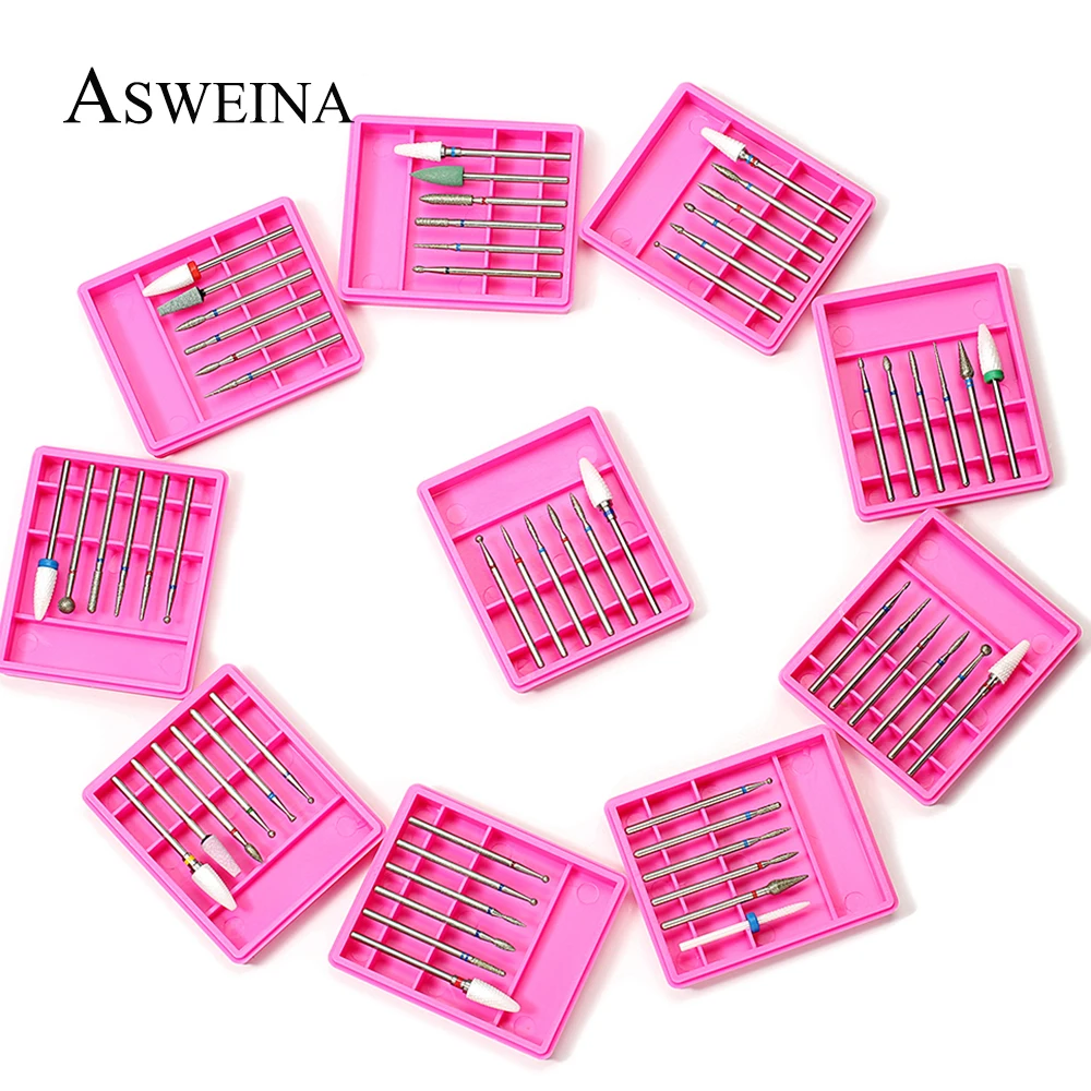 Набор электрических сверл для ногтей 6 шт. роторные Алмазные Керамические