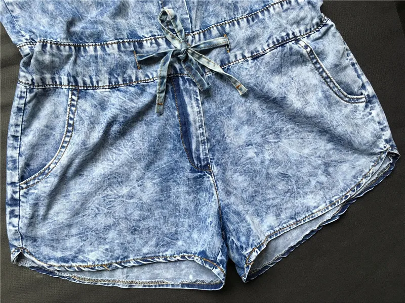 Синий джинсовый комбинезон с длинным рукавом и карманами женский джинсы на лето