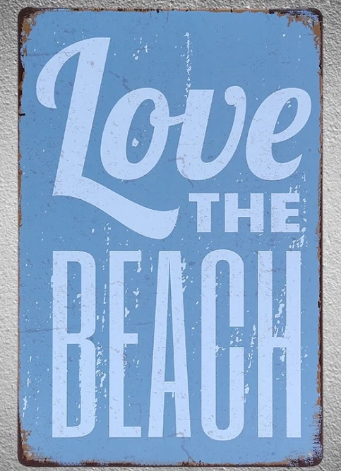 

1 шт., металлический плакат с надписью «love the beach»