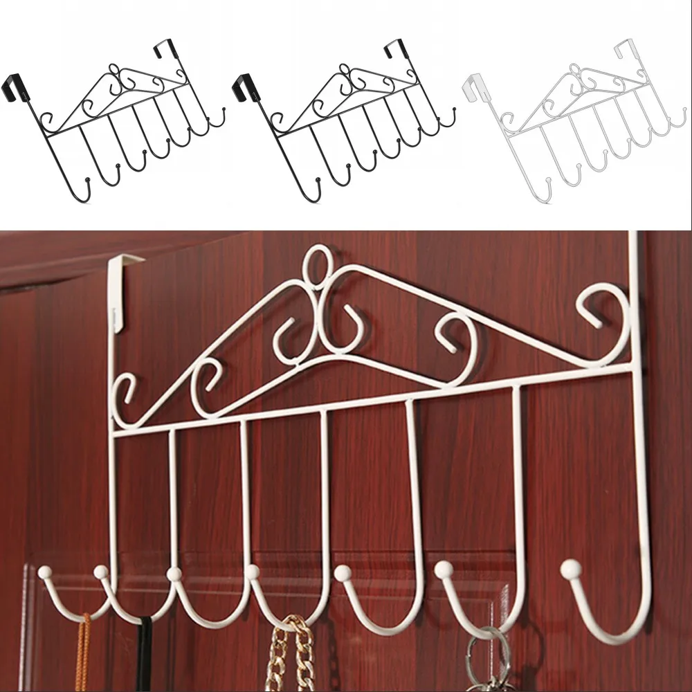 Cabinet Door Back Hooks Stainless Steel 7 Hanger Free Of Adhesive Clothes Towel Hanging | Дом и сад