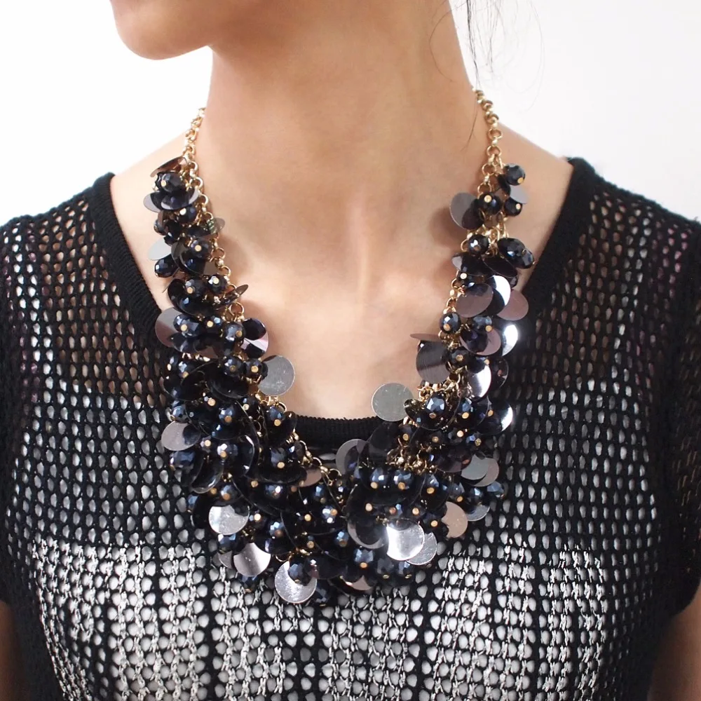 MANILAI Кластерные хрустальные бусины с блестками эффектные ожерелья-Чокеры