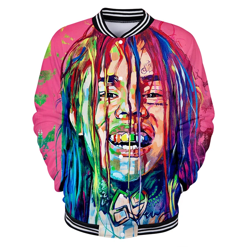 LUCKYFRIDAYF 6ix9ine модная бейсбольная куртка в стиле хип хоп 3d Мужская Женская толстовка