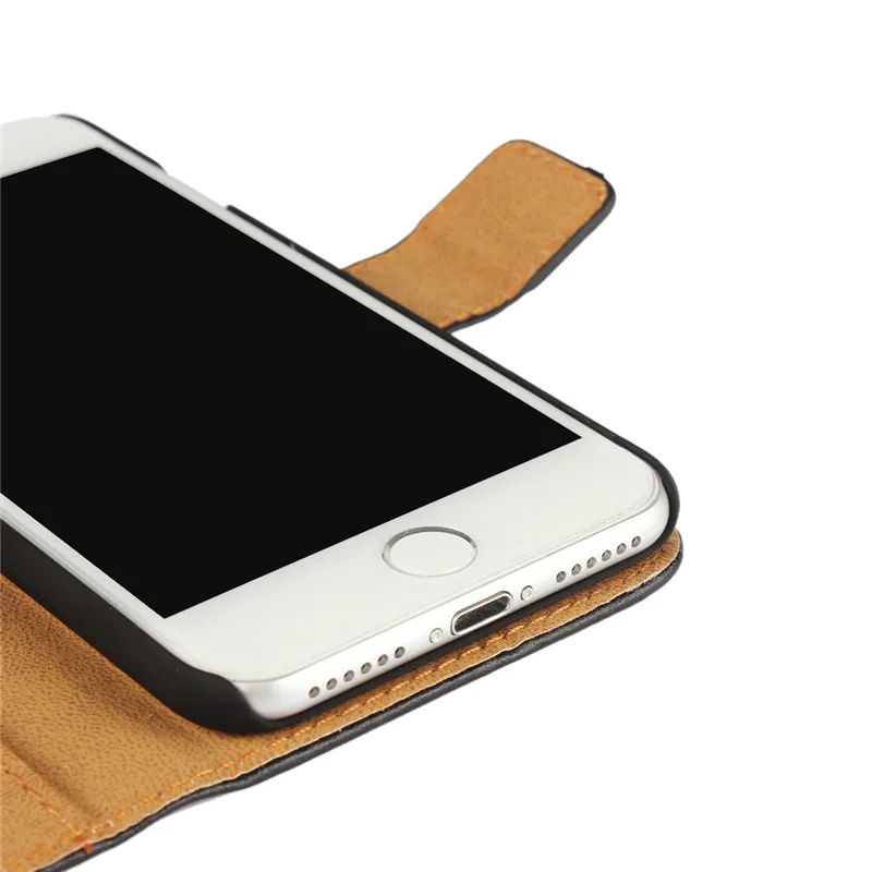 Чехол из натуральной кожи для iPhone 7, откидная подставка, задняя крышка для телефона, кошелек со слотом для карт, стиль книги для iPhone 8, 7, 6s Plus, чехол