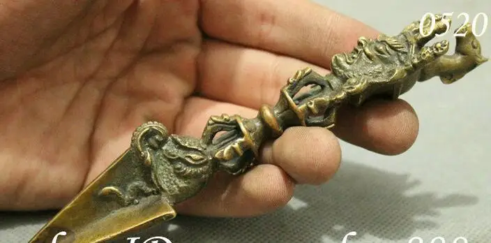 Tibet Buddhism Mahakala Hayagriva Buddha Statue Phurba Dagger Holder FaQi | Дом и сад