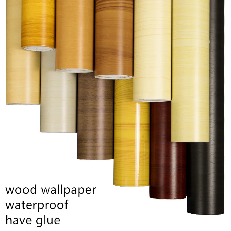 

Self-adhesive thick waterproof pvc wood grain stickers Boeing film wallpaper wardrobe cupboard room door furniture renovation