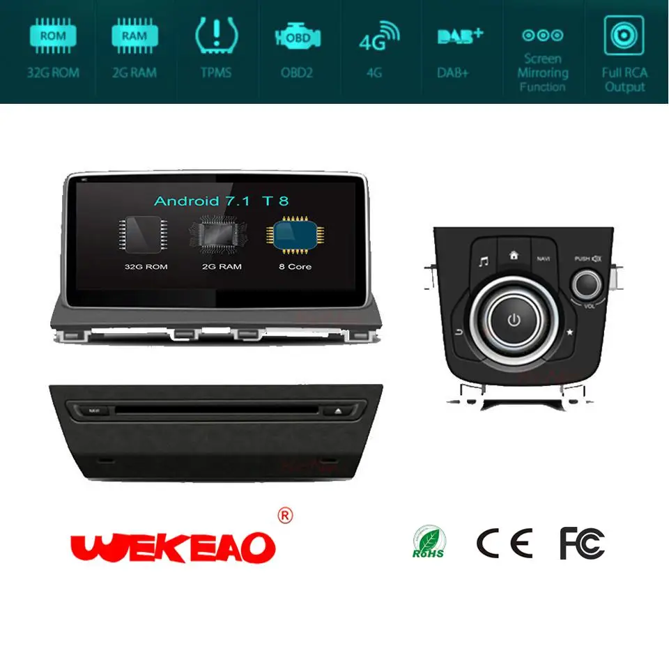 Wekeao Роскошные 10 25 &quotАвтомобильный мультимедийный gps навигации плеер для Mazda 3 Axela