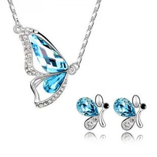 2014 модные настоящие подвески в виде бабочек наборы подвесок ожерелья серьги