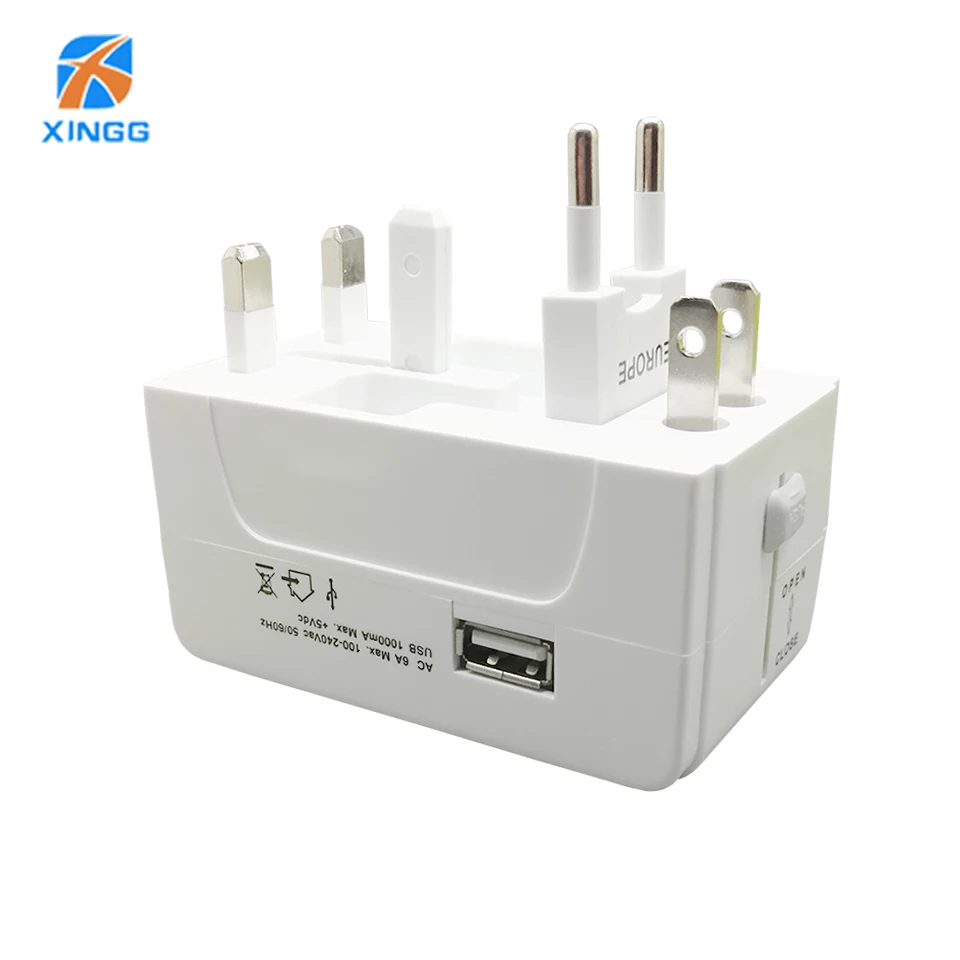 Универсальный адаптер питания розетка для путешествий 1 USB EU US UK AU|outlet socket|us socketpower