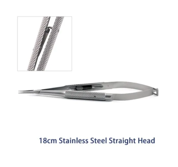 18cm straight head 12,5 см 14 см 16 см фиксатор Иглодержатель офтальмологический инструмент Иглодержатель косметический контактный зажим титановый Пинцет хирургические инструменты - Цвет: 18cm straight head