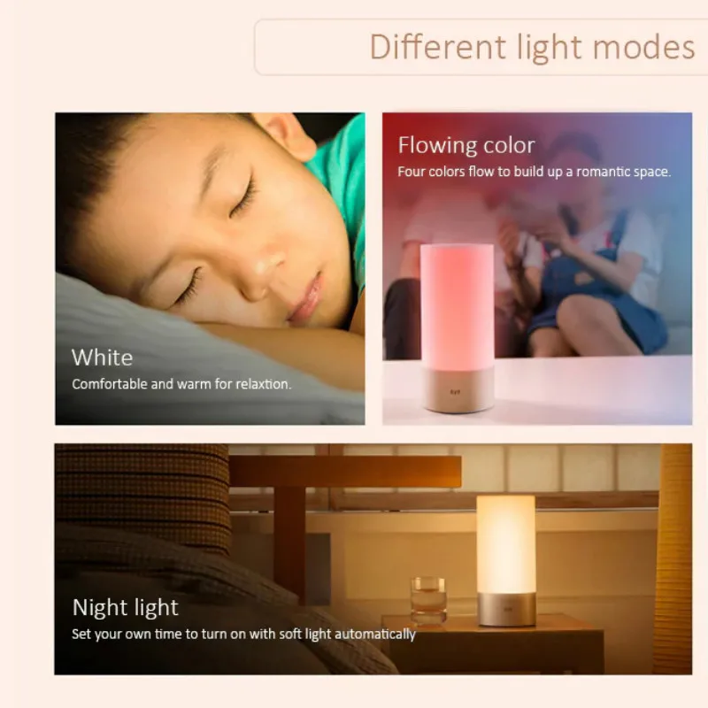 Xiaomi Mijia прикроватная лампа Bluetooth 4,2 BLE WiFi соединение сенсорное управление 300Lm 16 миллионов RGB цвет 10 Вт 1700k~ 6500k