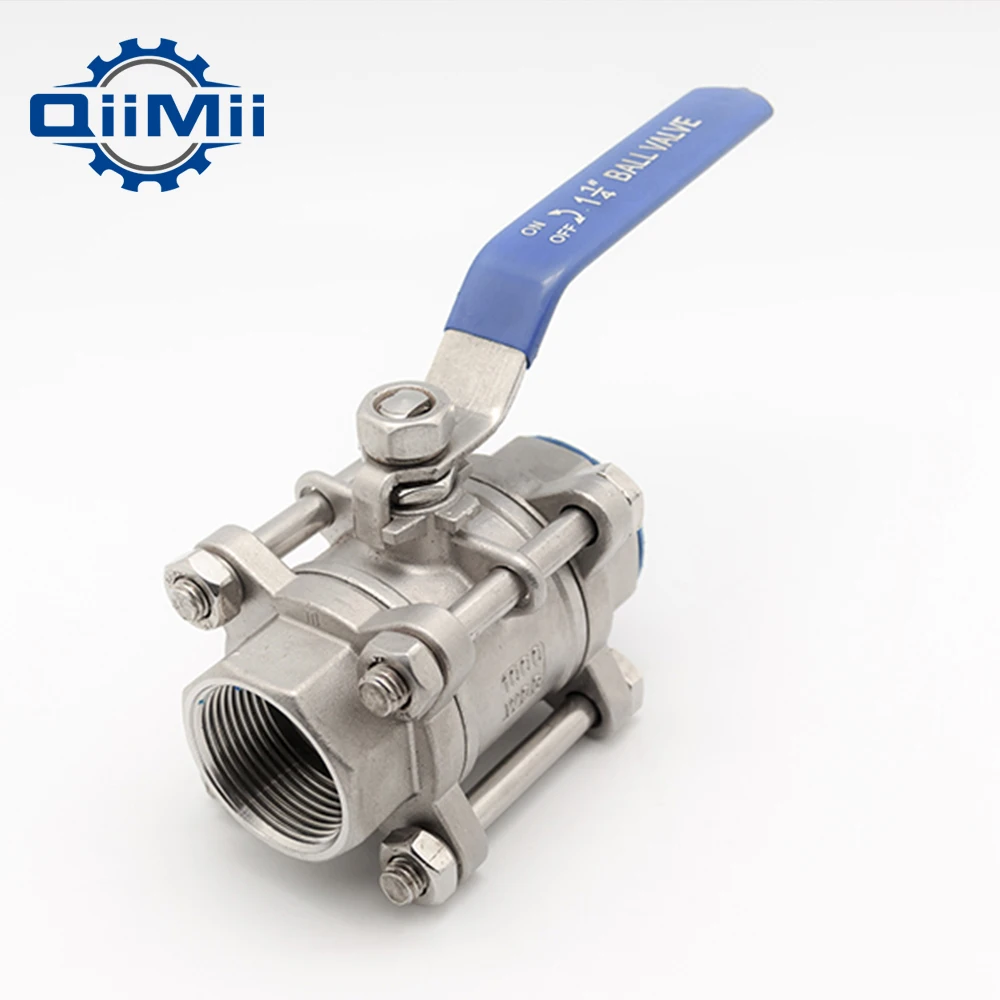 Из нержавеющей стали три части полный порт шаровой клапан BSPT Резьба PTFE