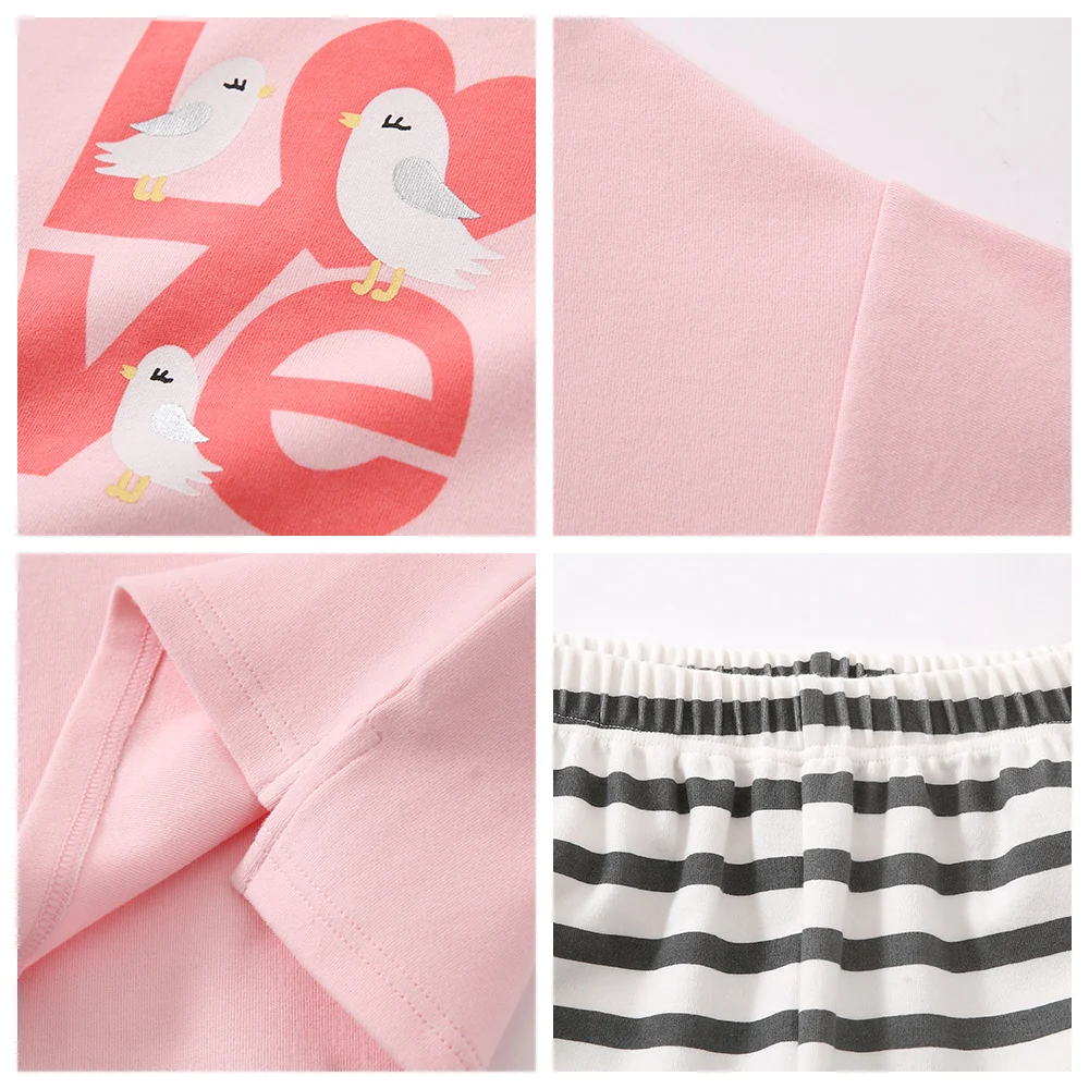 Balabala/комплект для девочек из мягкого хлопка с принтом комплект пижам подростков