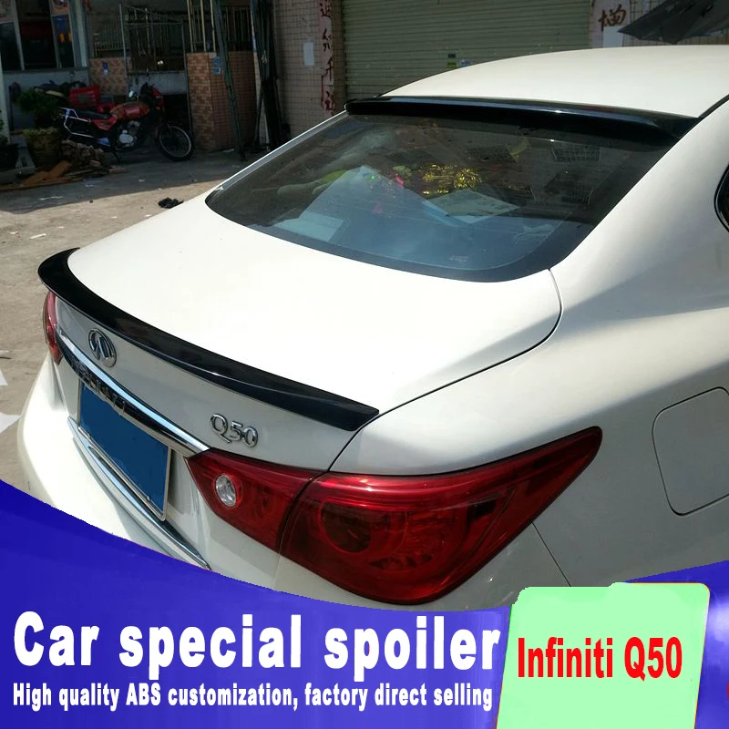 Дизайн стиль спойлер для Infiniti Q50 Q50S спойлер грунтовка или черный цвет; белый цвет; цвет краски высокого качества из АБС-пластика