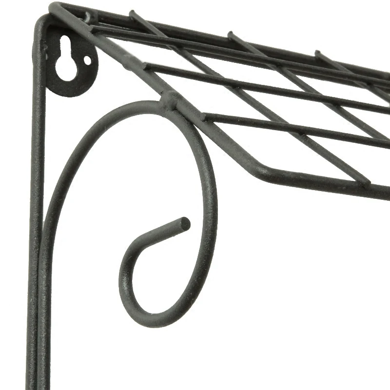 Vintage Metal Wall Mounted Rack with Wood Shelf Bird Decorative Display Stand Flower | Обустройство дома