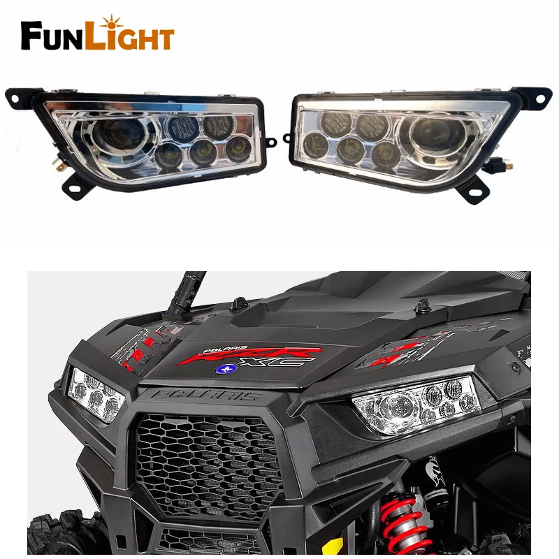 

2PSC RZR 1000 светодиодные фары Lighting для 2014-2016 Polaris RZR 1000 светодиодный светильник с Цвет хром/черный/красный/синий/оранжевый