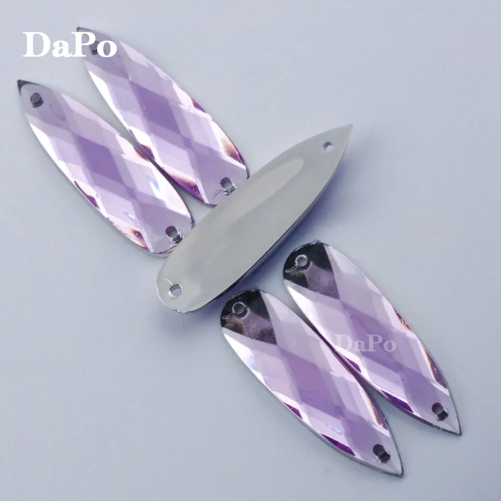 light purple Hisenlee, большие размеры, 10x30 мм, каплевидные пришивные стразы, акриловые, Пришивные, с плоской задней частью, камень для пришивания драгоценных камней, 17 цветов, для свадебной одежды - Цвет: light purple