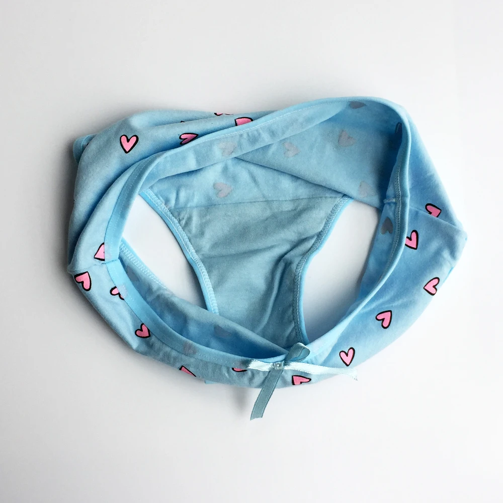 Трусики для девочек 4 шт./лот карамельных цветов нижнее белье в форме сердца