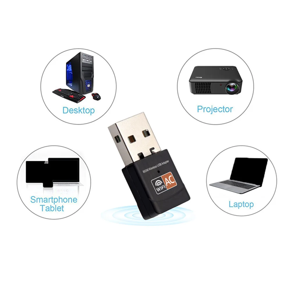 Беспроводной USB адаптер 600 Мбит/с 2 4/5 8 ГГц|Беспроводные адаптеры| |