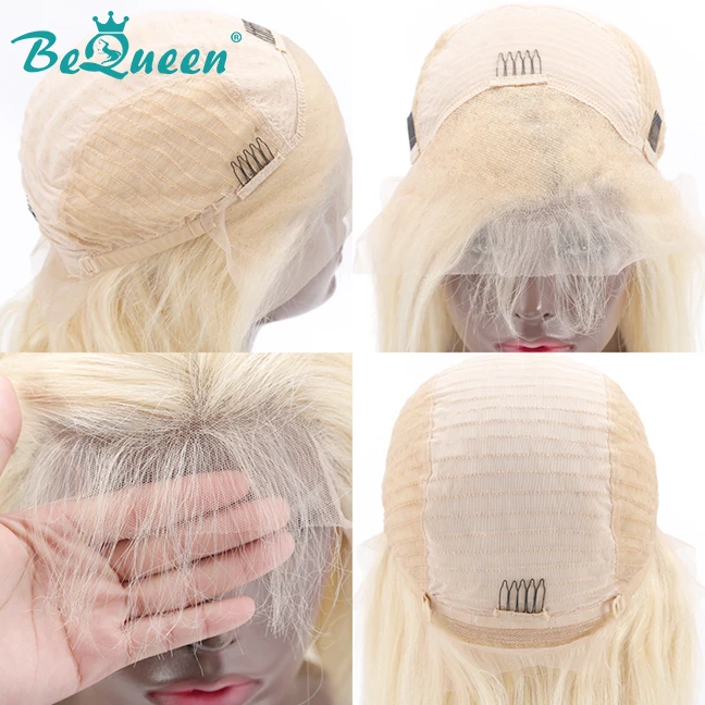 Парики BeQueen Hair 13*6 передние парики из человеческих волос на сетке 613 # светлые