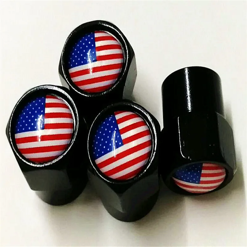 4 шт./лот автомобиль флаг США логотип колпачок клапана шины для грузовика