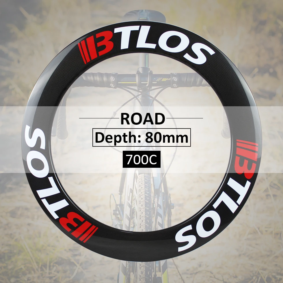 Углеродные велосипедные колеса глубиной 80 мм специальные тормозные V-тормоза