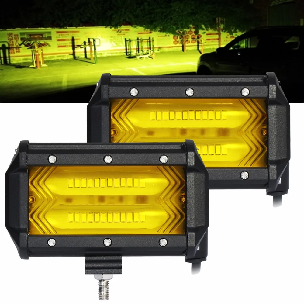 Samlight светодио дный свет бар 5 дюймов 6D Луч 72 Вт Off Road работы вождения Pod