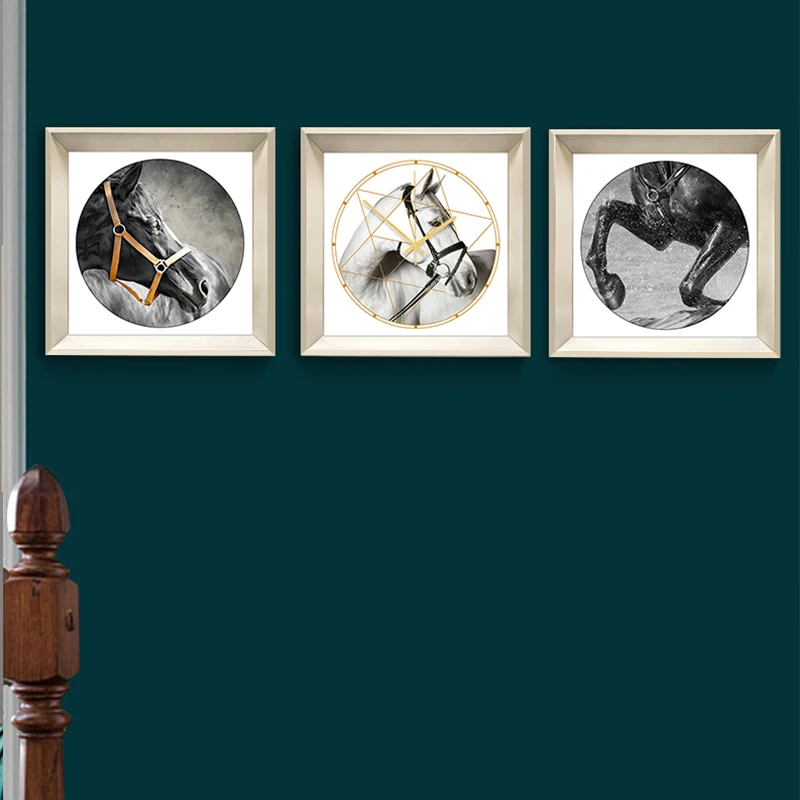 Японский стиль лошадь украшения настенные часы Висячие картины современный