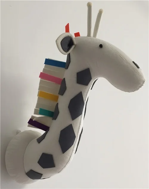 colorful giraffe Плюшевые животные игрушка жираф слон Фламинго голова настенное крепление игрушки украшения спальни Войлок художественное оформление стены куклы фото реквизит - Цвет: colorful giraffe