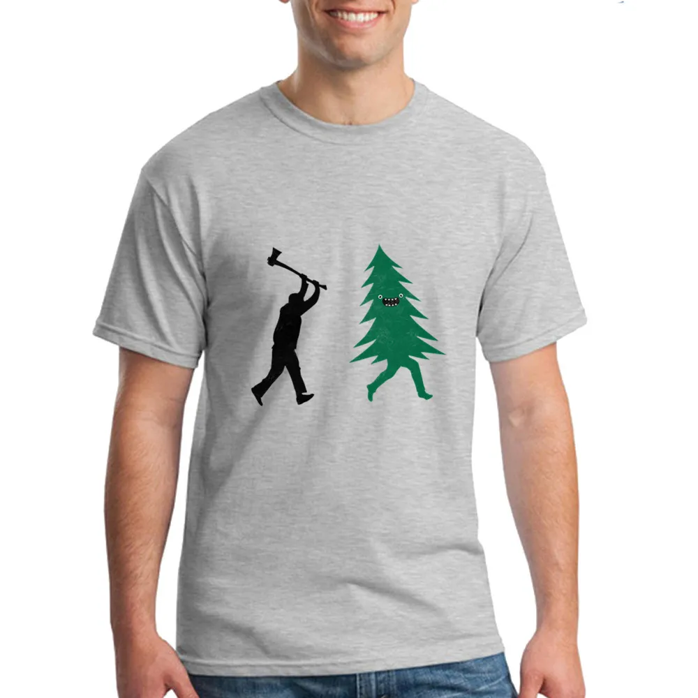 Рождественская елка охотятся Дровосек индивидуальный заказ футболки мужские