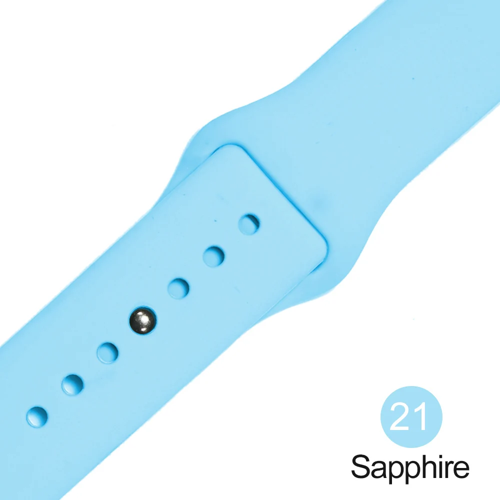 Спортивный силиконовый ремешок для apple watch серии 3/2/1, сменный ремешок для наручных часов, ремешок для наручных часов для apple watch 42mm 38 мм - Цвет ремешка: 21