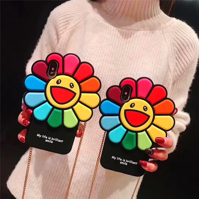 3D милый Подсолнечник Телефон чехол для iPhone 6 S 7 8 плюс Мягкие TPU X XS XR Max мультфильм